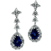 3.68ct.tw. Diamond And Sapphire Earrings Sapphire 2.68ct. 18KW DKE001173